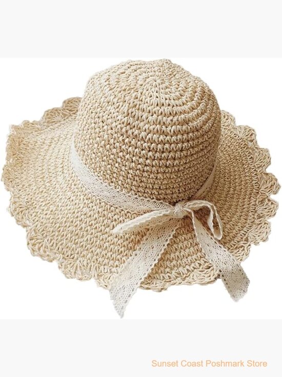 Straw Fedora Sun Hat Wide Brim Packable Travel UPF 50+ main image 2